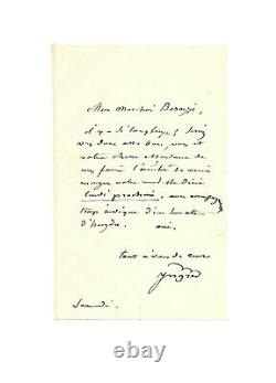 Jean-auguste-dominique Ingres / Signed Autograph Letter / Haydn / Music