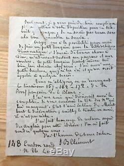 Jean-baptiste Clément Autograph Letter To Maurice Lachâtre Communism Town