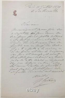 Jean-léon Gérôme Signed Autograph Letter (1871)