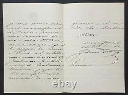 Johann Strauss II Letter Signed Concert In Paris And Opéra Vienne