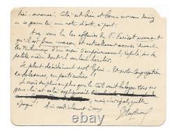 Joris-Karl HUYSMANS / Signed Autograph Letter / Violent Attack Against the Church