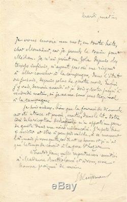 Joris Karl Huysmans Autograph Letter Signed On His Visit To Emile Zola