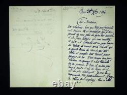 Jose Maria DE HEREDIA signed autograph letter journalism 1894