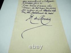Jose Maria DE HEREDIA signed autograph letter journalism 1894