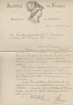 Joseph Bertrand & Jean-baptiste Dumas Letter Signed Mathematics