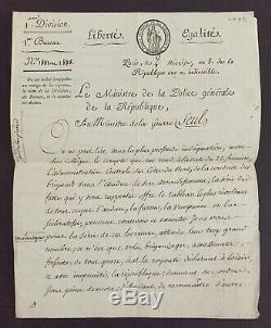 Joseph Fouche Important Letter Signed Berthier Chouannerie 3rd 1799