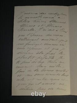 Joseph JOUMARD AUTOGRAPH SIGNED LETTER to his Butcher 2 pages