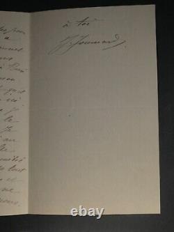 Joseph JOUMARD AUTOGRAPH SIGNED LETTER to his Butcher 2 pages