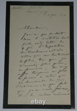 Joseph Paul Meslé Signed Autograph Letter Bordeaux Exhibition 1900
