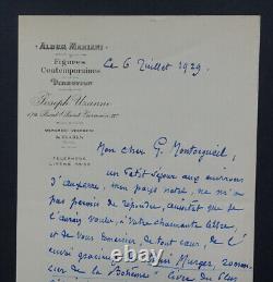 Joseph UZANNE AUTOGRAPH LETTER SIGNED TO Georges MONTORGUEIL, 1929