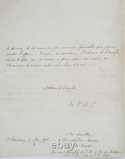 Joseph de Maistre signed autograph letter Rare