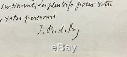 Jules Barbey D'aurevilly Beautiful Autograph Letter Signed In Taine -religion