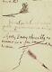Jules Barbey Daurevilly Autograph Letter Signed With Original Drawings