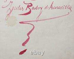 Jules Barbey d'Aurevilly Signed Autograph Letter Publisher