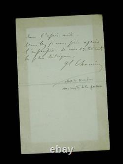 Jules CHANOINE signed autograph letter 1901