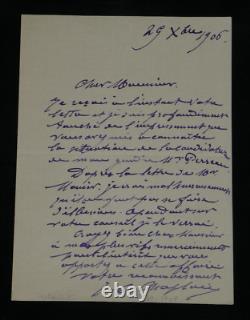 Jules Clément Chaplain Autograph letter signed 1906