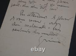 Jules GRÜN Signed autograph letter, asking his model to come back, 2 pages
