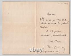 Jules Massenet Autographed letter signed to Léon Bessand Opéra comique 1904
