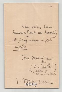 Jules Massenet Autographed letter signed to his son-in-law Léon Bessand 1904