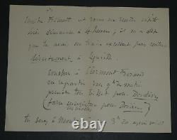 Jules Massenet, Composer, Signed Autograph Letter, July 15th, Dordives.