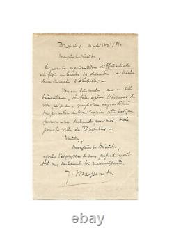 Jules Massenet / Signed Autograph Letter / Herodiade / Opéra / Premiere / 1881