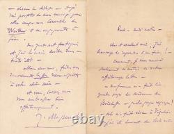 Jules Massenet beautiful signed autograph letter a monotonous existence