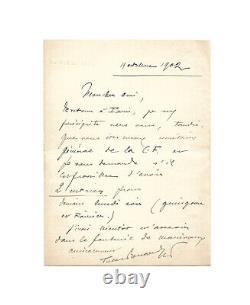 Jules RENARD / Signed Autograph Letter / French Comedy / Comédie Française / Marivaux / 1902