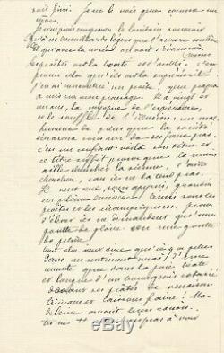 Jules Renard Long Autograph Letter Signed In His Sister Amelie. August 1883 Pages