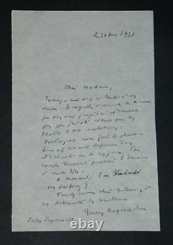 Jules Supervielle SIGNED AUTOGRAPH LETTER, Lunch Invitation, 1951