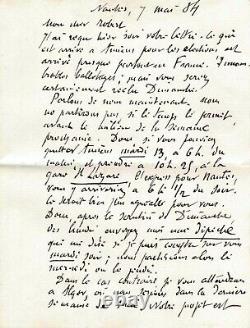 Jules Verne Signed Autograph Letter His Journey To The Mediterranean 1884