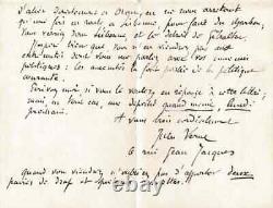 Jules Verne Signed Autograph Letter His Journey To The Mediterranean 1884