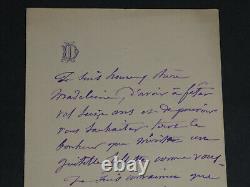 Julien DUPRÉ AUTOGRAPH LETTER SIGNED TO Dear Madeleine 1897 2 pages