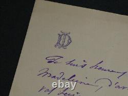 Julien DUPRÉ AUTOGRAPH LETTER SIGNED TO Dear Madeleine 1897 2 pages