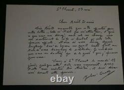 Julien Gracq Autographe Letter Signed To Ariel Denis Support After Mourning 1993