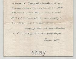 Julien Green Signed Autographed Letter The Round Table François Mauriac 1946