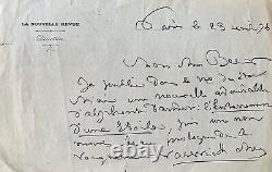 Juliette Adam Handwritten Autograph Letter Signed To Berr About Victor Hugo