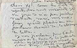 Juliette Adam Handwritten Autograph Letter Signed To Berr About Victor Hugo
