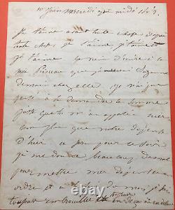 Juliette Drouet Beautiful Autograph Letter Signed To Victor Hugo