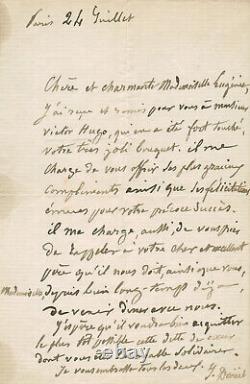 Juliette Drouet / Victor Hugo Signed Autograph 24 July 1881 Carjat