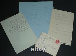 Juliette & Marcel ACHARD SIGNED AUTOGRAPH LETTERS TO LHOSTE 1950