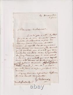 June 5, 1859. Autographed letter signed. Eugène Delacroix. Paris. Jury. Salon. RRR