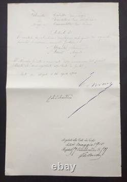 King Umberto I (Humbert I) Signed Letter, 1900