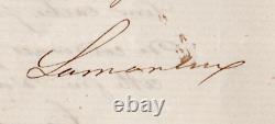 LAMARTINE (Alphonse de) Signed Autograph Letter, Paris December 2, 1857