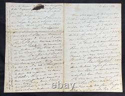 LAMARTINE Superb signed autograph letter - His Works & Writer's Labor