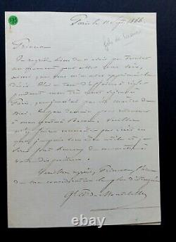 LANNES DE MONTEBELLO Gustave Olivier - SIGNED AUTOGRAPH LETTER, 1866