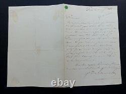 LANNES DE MONTEBELLO Gustave Olivier - SIGNED AUTOGRAPH LETTER, 1866