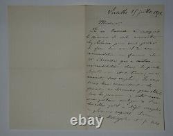 LETTER AUTOGRAPH SIGNED, VERSAILLES, JULY 1874 by Charles LETELLIER-VALAZE