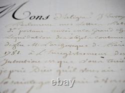 LOUIS XVI handwritten letter signed by Breteuil Archbishop 1784