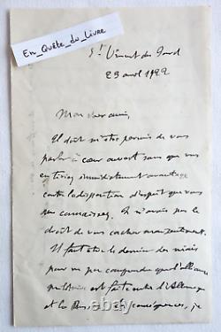 L. A. S. Georges Clemenceau (1841-1929) Autographed Letter Signed to André Tardieu