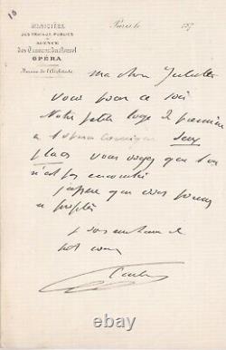 L.a. S Charles Garnier Nice Architect Letter Signed Carlo